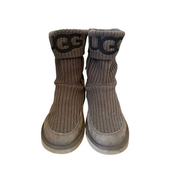 UGG Classic Knit Boots size 8 Gray Charcoal - Picture 3 of 11